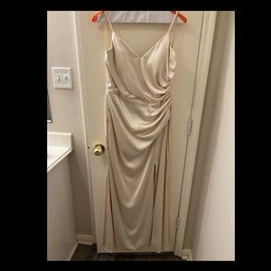 Revelry Soft Champagne Satin Rory Bridesmaid Dress